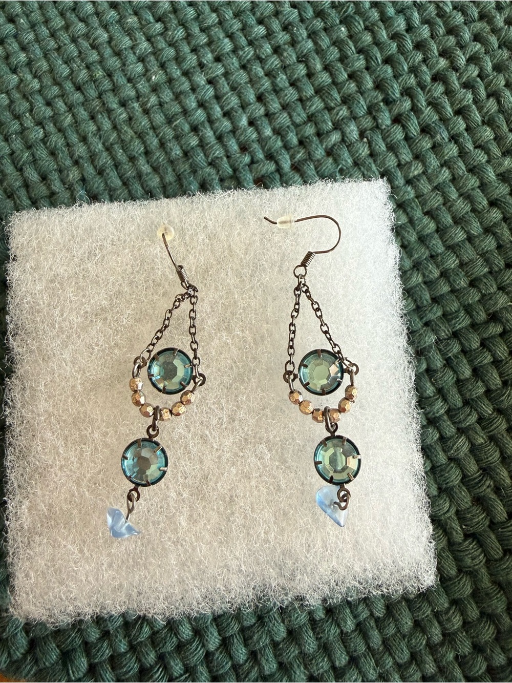 Teal Crystal Drop Earrings - Women's Jewelry